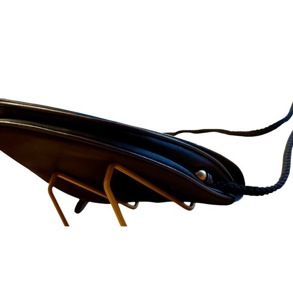 Givenchy Black Metallic Satin Leather Clutch Crossbody Bag Holiday Authentic - Picture 7 of 14